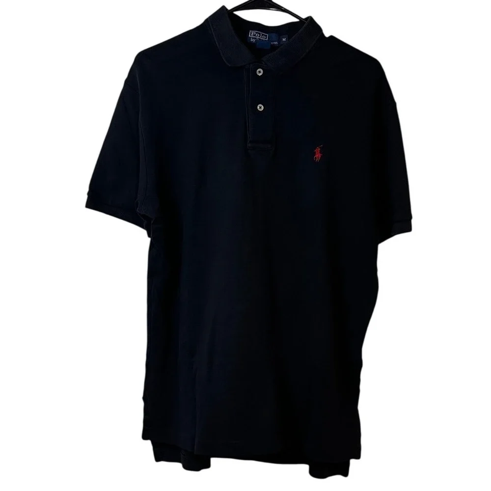 Polo Ralph Lauren Vintage Men's Polo Shirt Size M Black Office Business Casual
